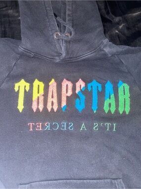 Trapstar Black Pullover Hoodie with Multicolor Logo